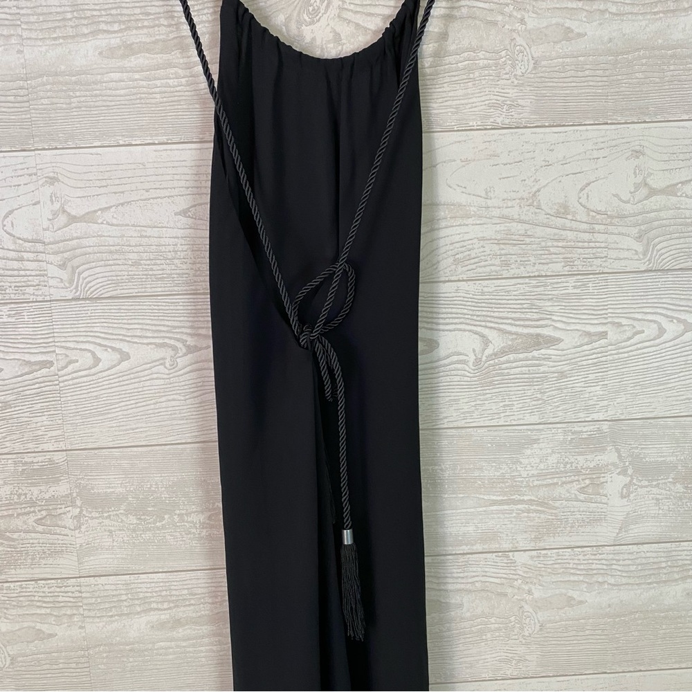 Victorias Secret Black Maxi Gown Tassel Rope Pace zip Back 4 - Picture 2 of 15